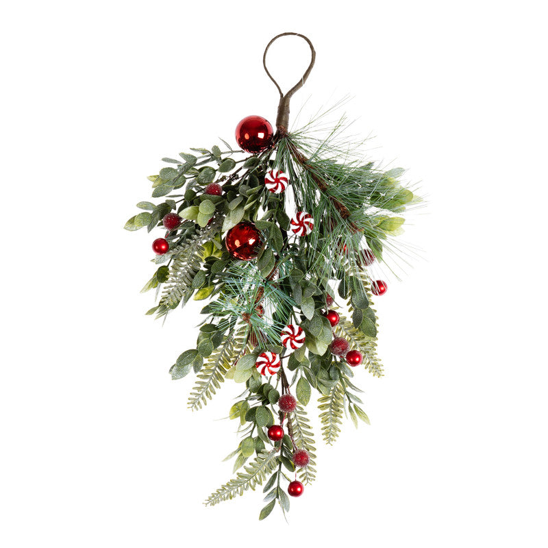 Candy Cane & Bauble Swag 48cm